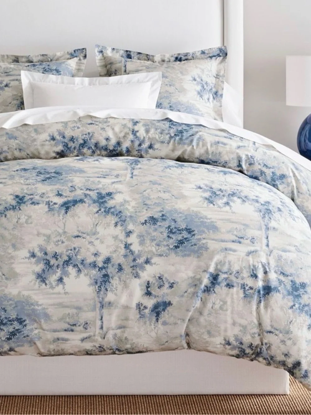 Pottery Barn Duvet. Blue and Cream. Matching shams still available online at PB.